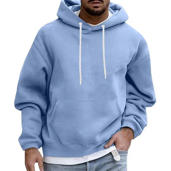Sudadera con capucha oversize para hombre en color gris, estilo casual y cómoda. Ideal para otoño/invierno.