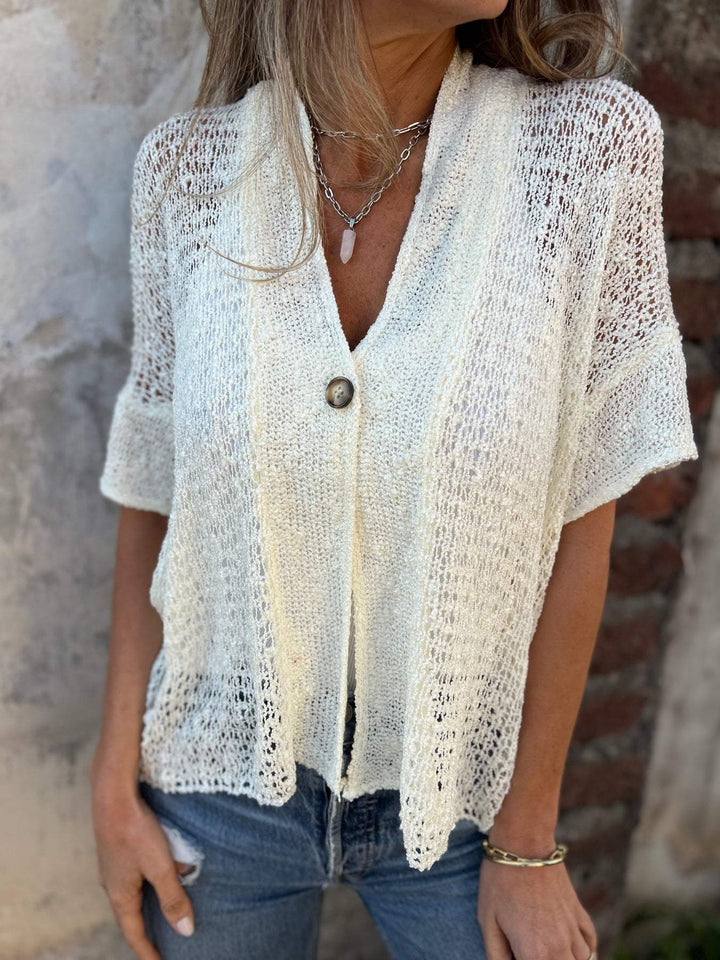 Top elegante y cómodo para mujer, con textura distintiva. Ropa de primavera-verano, estilo diario.
