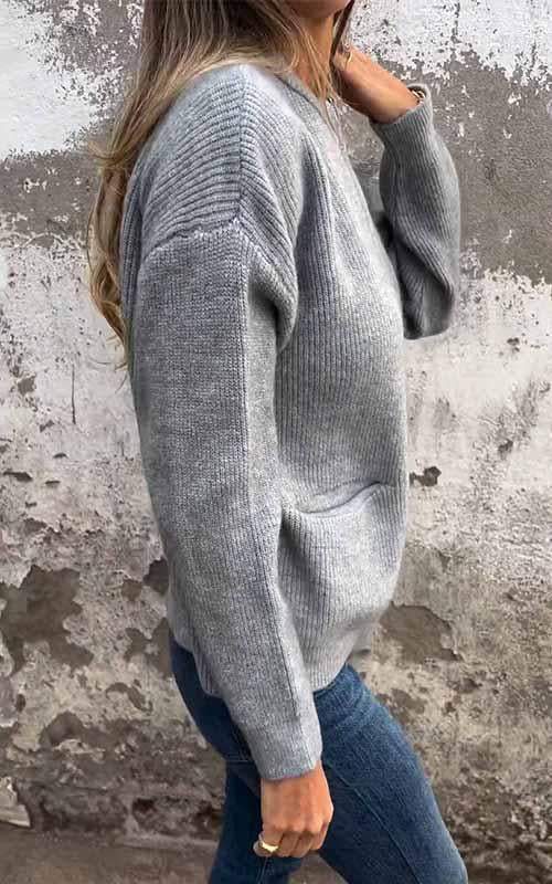 Cálida chaqueta de punto de algodón para mujer, con cremallera, ideal para combatir el frío invernal.