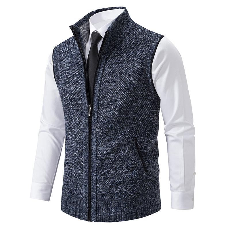 Cárdigan de punto para hombre con cremallera, ideal para un look casual de otoño/invierno.