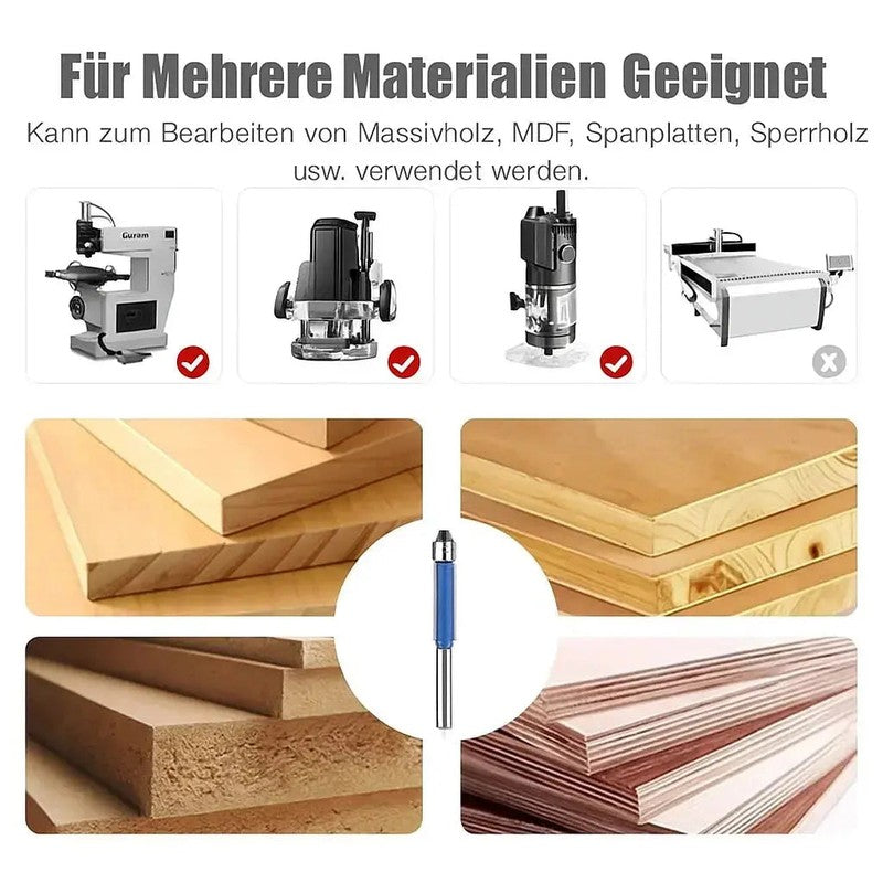 Fresa de desbarbado para madera con doble rodamiento, herramienta precisa para acabados en carpintería y ebanistería.