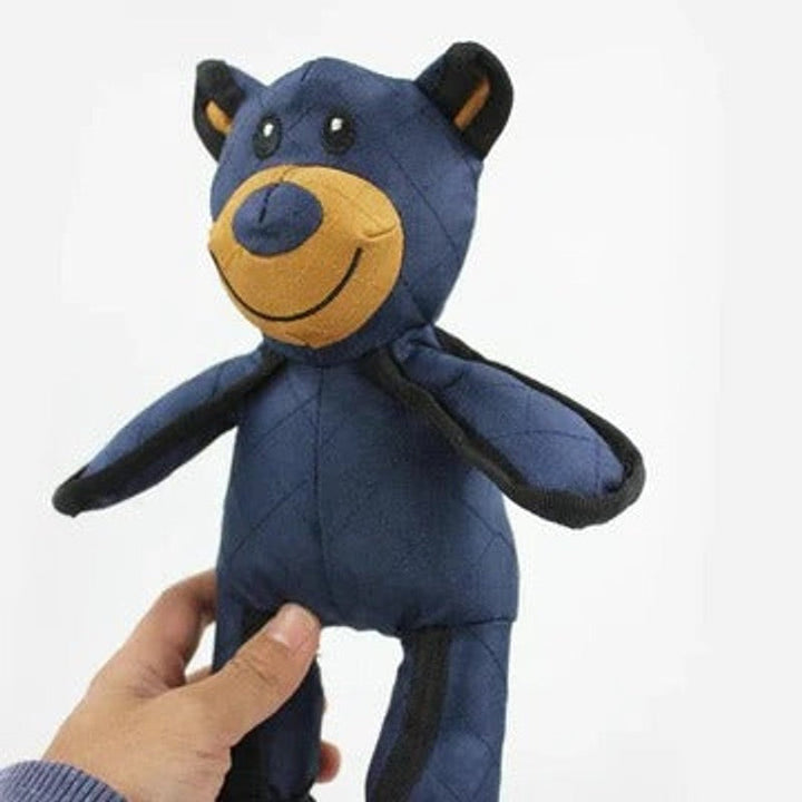 Juguete de oso de peluche acolchado para perro con silbato, ideal para cachorros y mascotas interactivas.