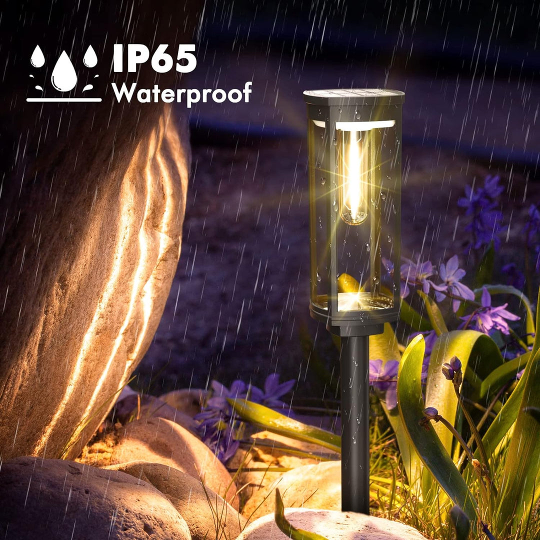Luces solares LED para jardín, terraza y patio; iluminación exterior versátil, ambiental e inalámbrica.