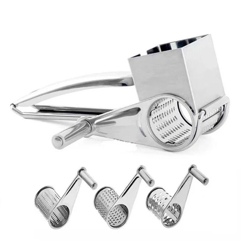 Herramienta de cocina: rallador manual de acero inoxidable para queso y vegetales. Indispensable para tus recetas.