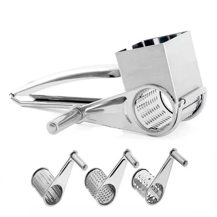Herramienta de cocina: rallador manual de acero inoxidable para queso y vegetales. Indispensable para tus recetas.