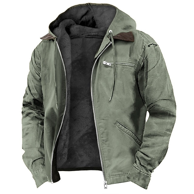 Abrigo impermeable de hombre con cierre oculto, diseño moderno y funcional para exterior. Perfecto para invierno y ciudad.