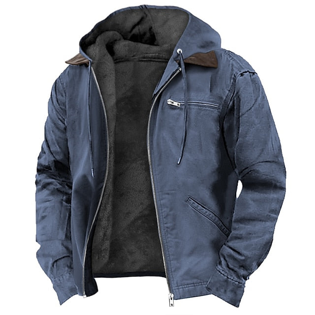 Chaqueta cortavientos impermeable para hombre. Diseño recto, elegante, ideal para el frío invierno y estilo urbano.