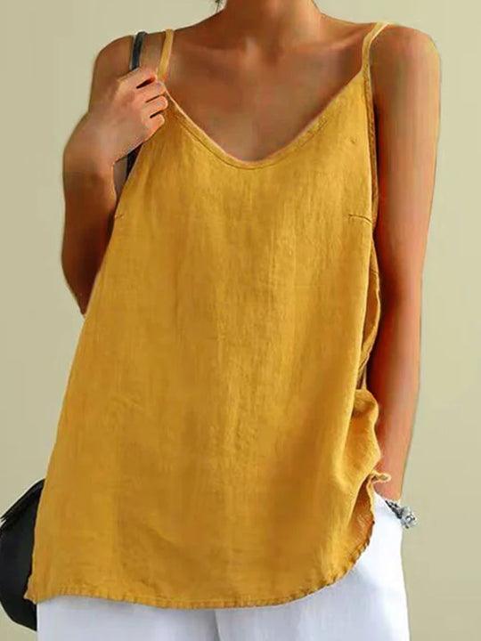 Blusa fluida de verano para mujer, elegante y fresca. Con tirantes, ideal para moda y comodidad ligera y chic.