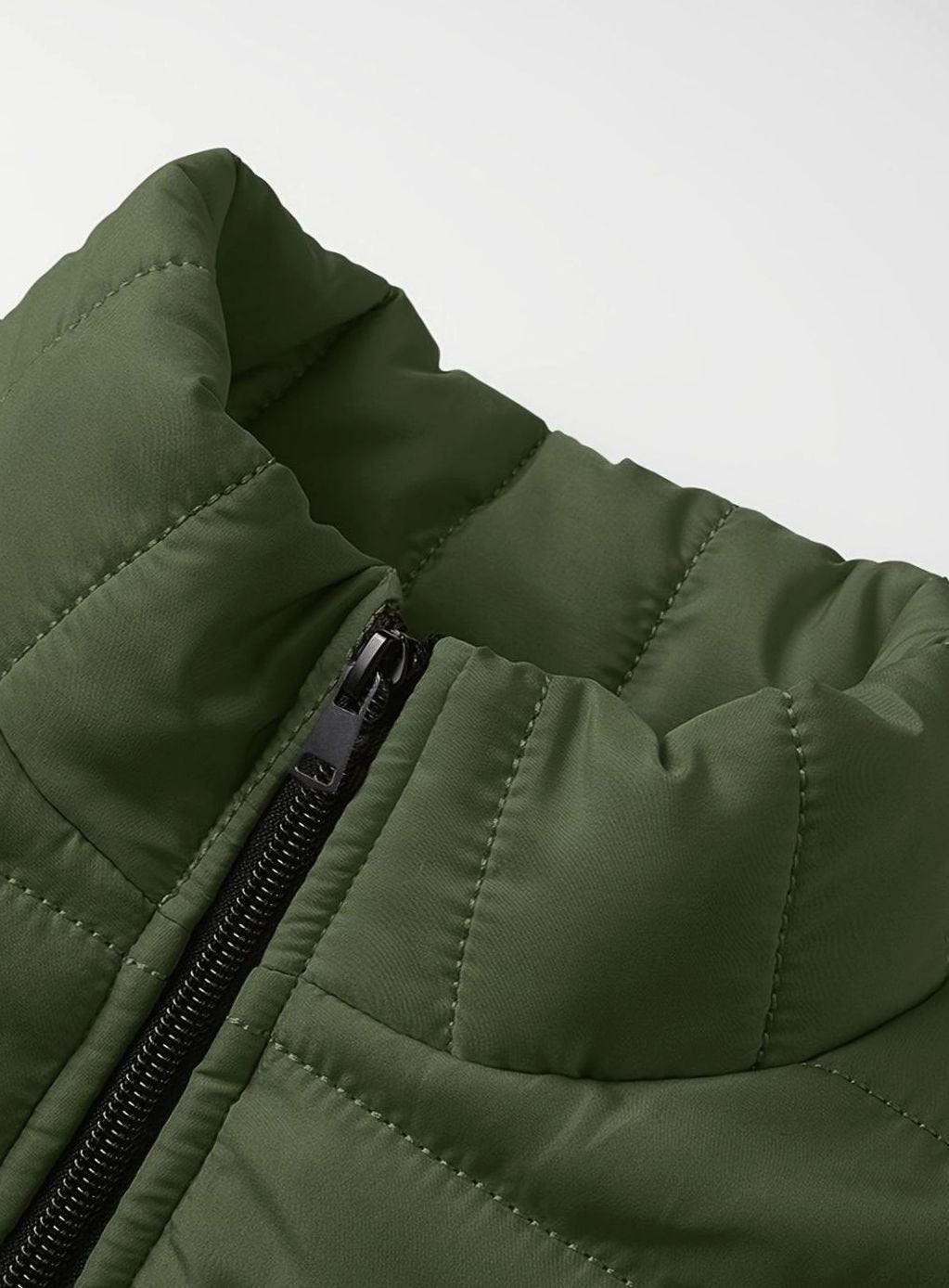Chaqueta acolchada para hombre, diseñada para el invierno, con cremallera y bolsillos.