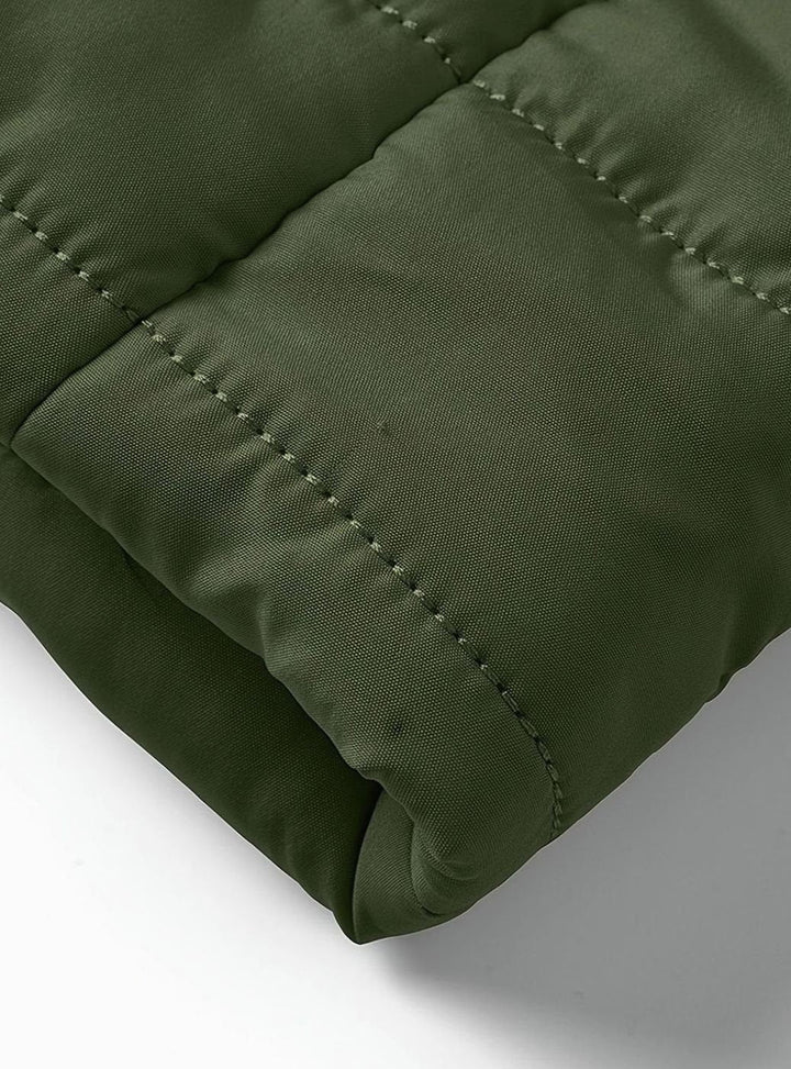 Chaqueta acolchada casual de hombre, con cremallera y bolsillos, perfecta para exterior.