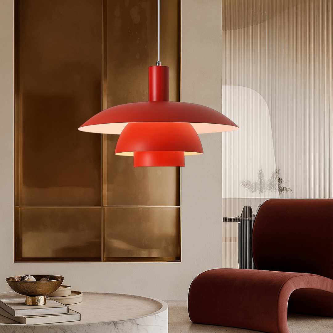 Diseño nórdico en lámpara colgante moderna, luz LED eficiente y decorativa.