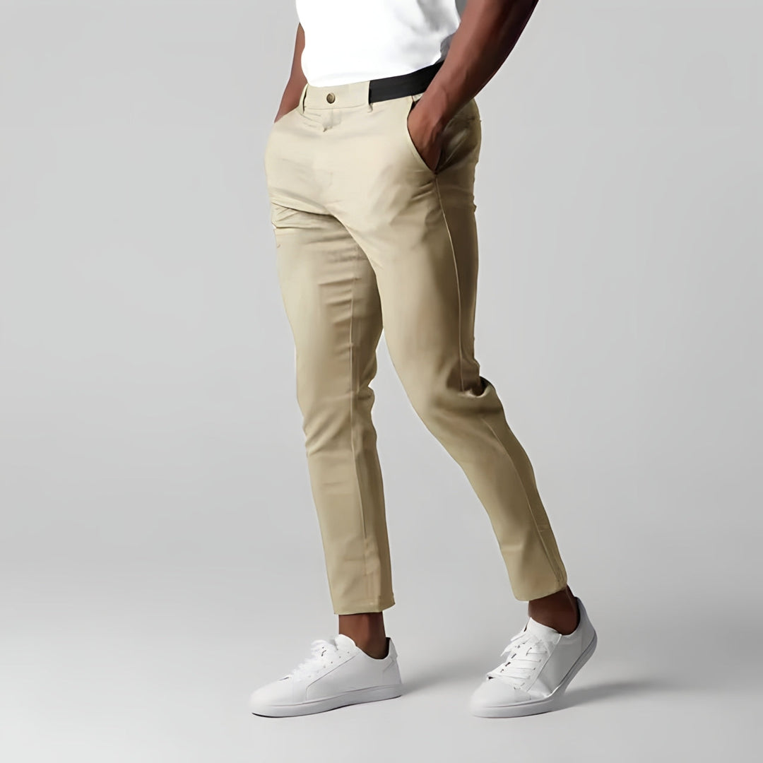 Pantalones chinos elásticos para hombre, estilo moderno y cómodos para uso diario.