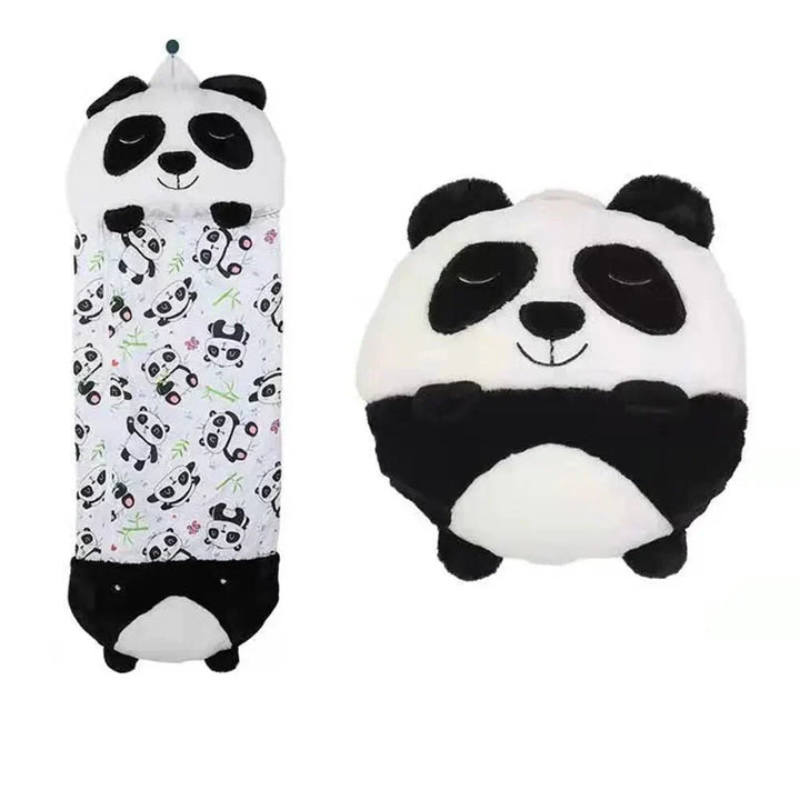 Saco de dormir para niños con diseño de personaje y juguete de abrazo integrado. Ideal para siestas y diversión.