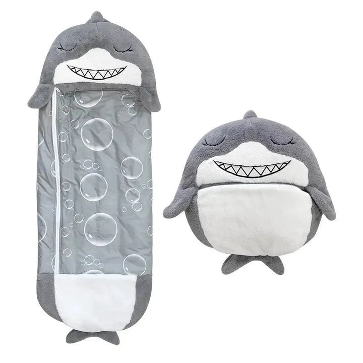 Juguete de abrazo transformable en saco de dormir portátil para bebés y niños, con suave poliéster.