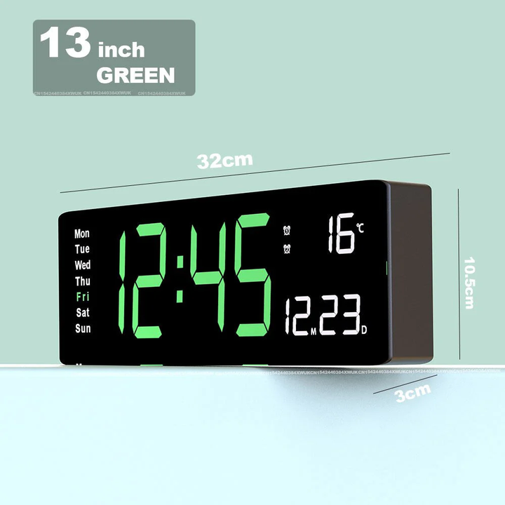 Reloj digital LED moderno para decoración de hogar y oficina, diseño elegante en negro.