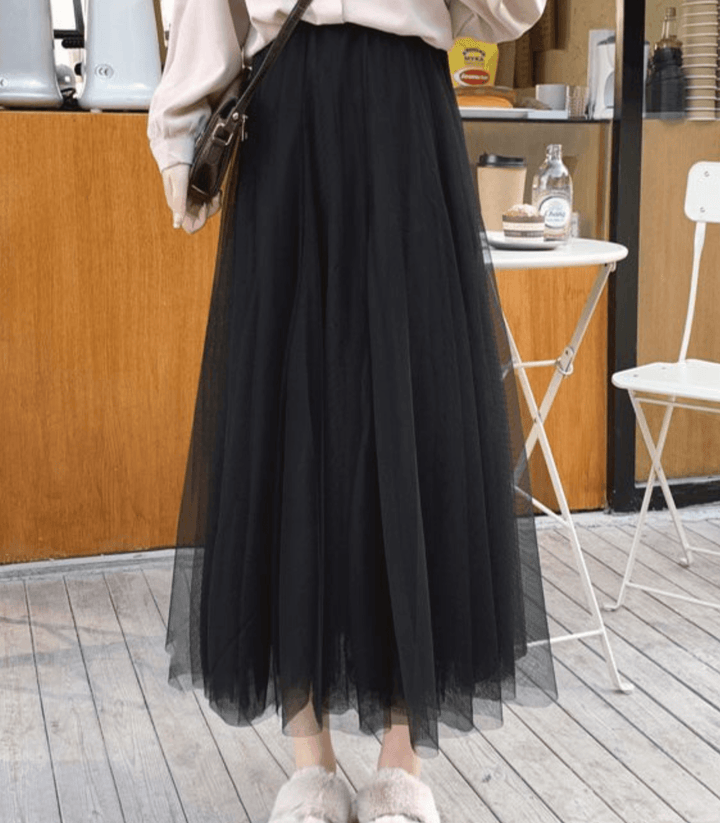 Falda de mujer versátil, larga y con cintura alta, flujo ligero para la moda de verano y estilo fresco.