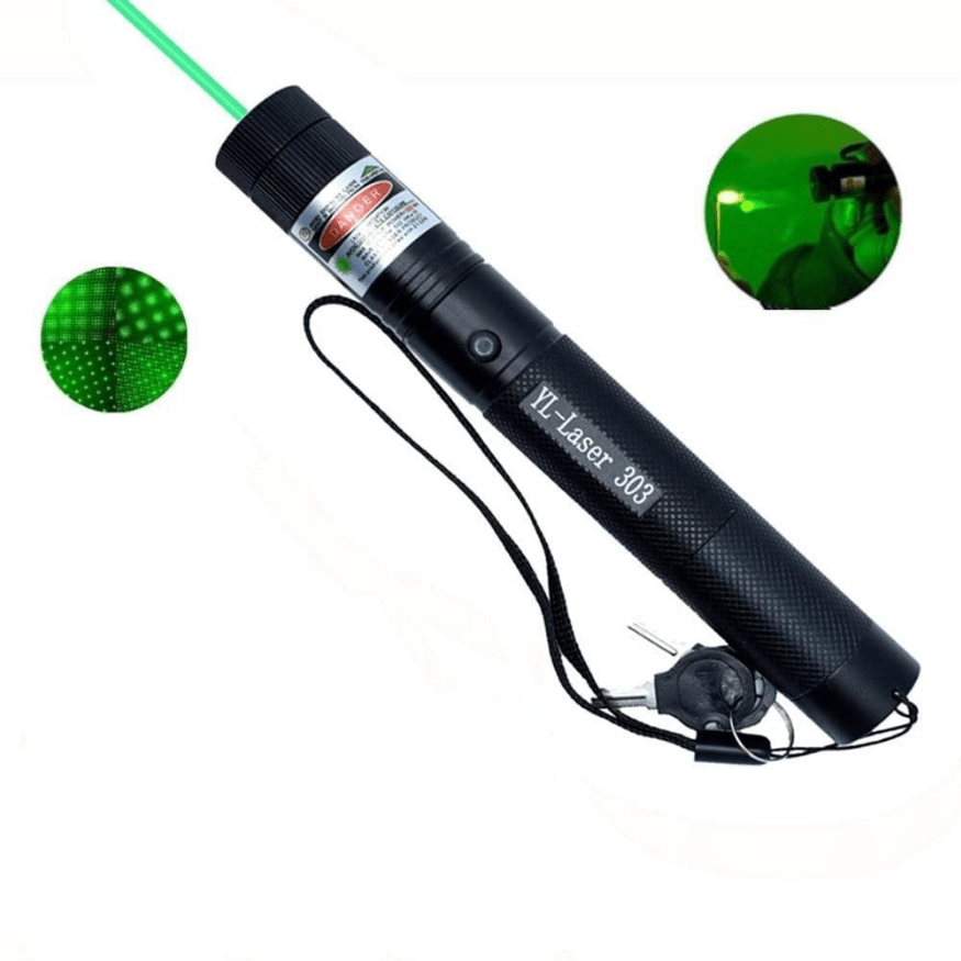 Versátil puntero láser 303, gadget tecnológico verde/rojo para presentaciones, oficina, astronomía y exterior.