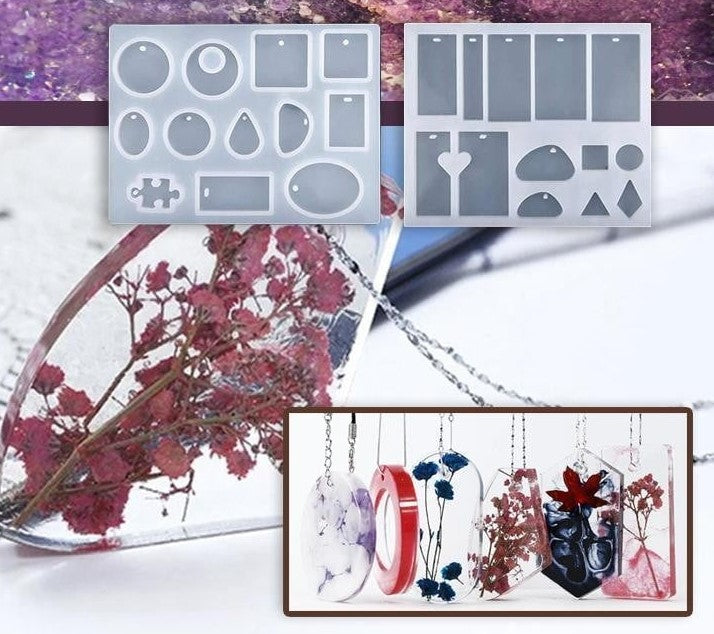 Moldes de silicona para resina epoxi, perfecto para joyería DIY. Crea colgantes y pendientes personalizados.
