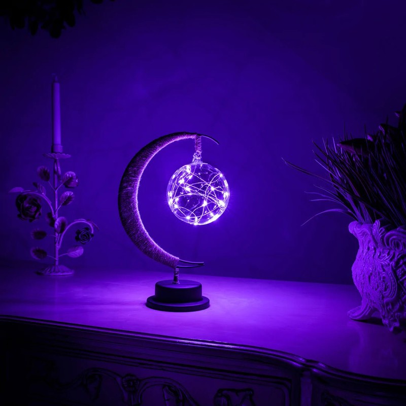 Lámpara de luna creciente LED, luz ambiental suave para dormitorio o sala. Diseño moderno y decoración única.