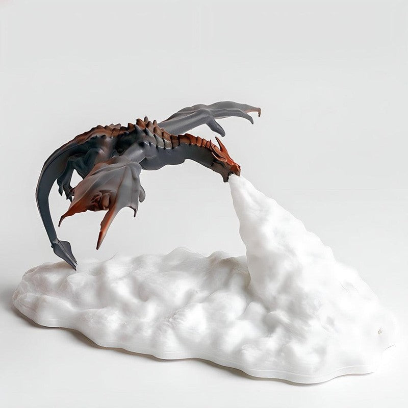 Lámpara de mesa con diseño de dragón de fuego místico. Crea un ambiente mágico con luz cálida, ideal para decoración.