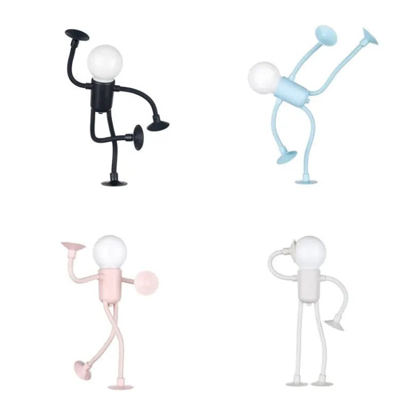 Lámpara de ambiente LED, figura humana articulada, luz cálida perfecta para relajarse en cualquier rincón.