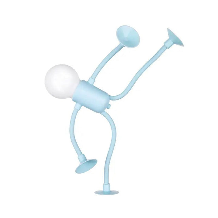 Lámpara LED flexible para mesita de noche, figura humana emite una luz cálida y acogedora.