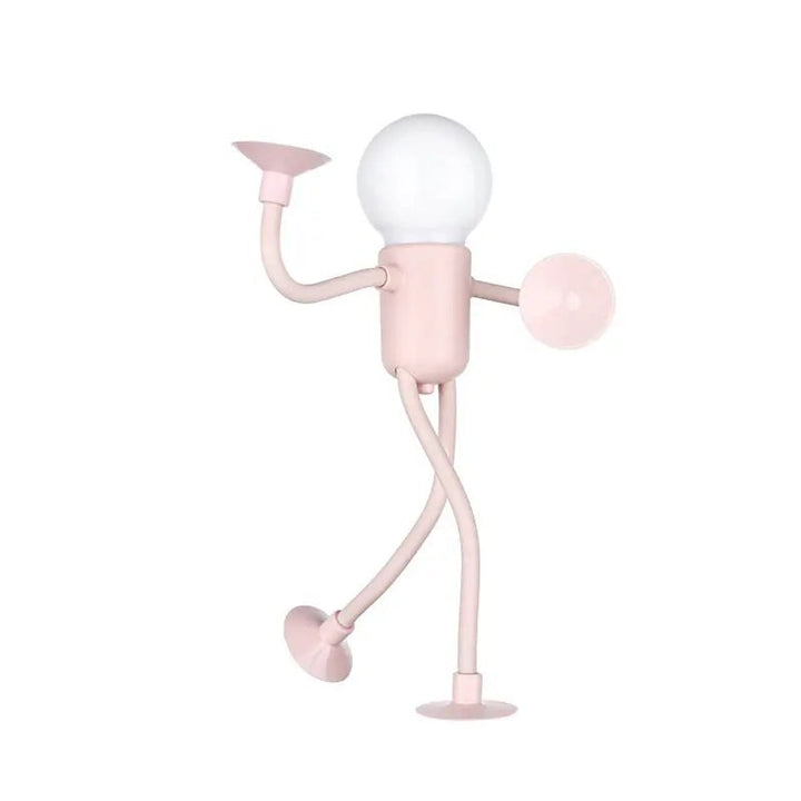 Lámpara LED flexible con luz cálida, diseño de figura humana para decoración moderna del dormitorio.