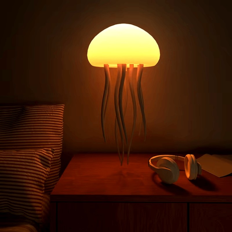 Medusa flotante LED RGB, lámpara de noche para decoración. Iluminación ambiental moderna para hogar y dormitorio.