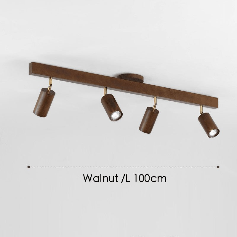 Focos LED en lámpara de techo de madera, diseño escandinavo. Perfecta para el hogar.