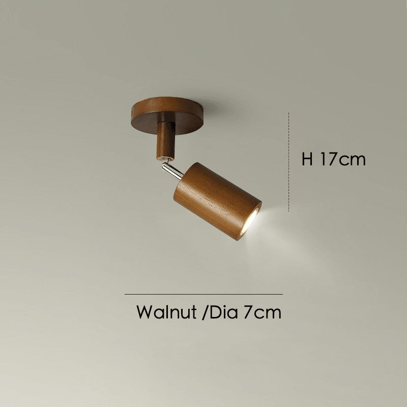 Lámpara de techo de madera con focos ajustables, ideal para ambientes modernos.