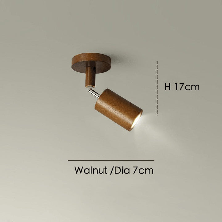 Lámpara de techo de madera con focos ajustables, ideal para ambientes modernos.