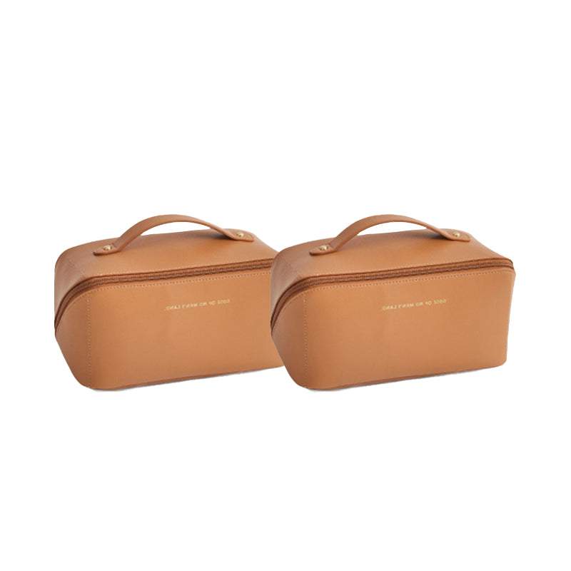 Neceser de viaje para cosméticos de mujer en PU. Bolso espacioso y estuche organizador de belleza.