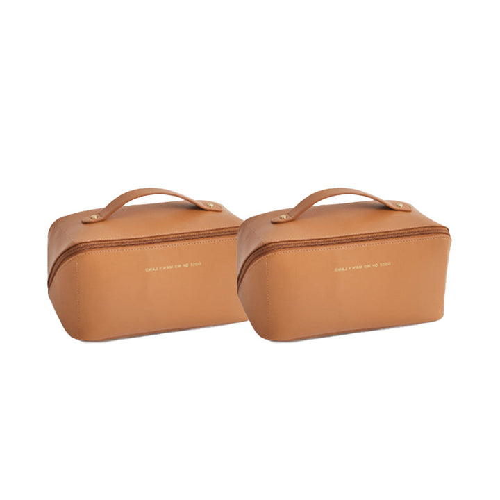 Neceser de viaje para cosméticos de mujer en PU. Bolso espacioso y estuche organizador de belleza.