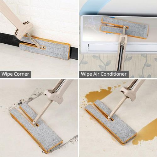 Escoba y mopa doble cara, ideal para limpieza profunda. Con auto-escurrido y giro 360° para un hogar limpio.