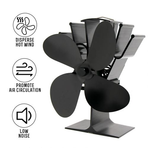 Accesorio esencial: ventilador de estufa autoalimentado, mejora la calefacción y la eficiencia del calor del hogar.