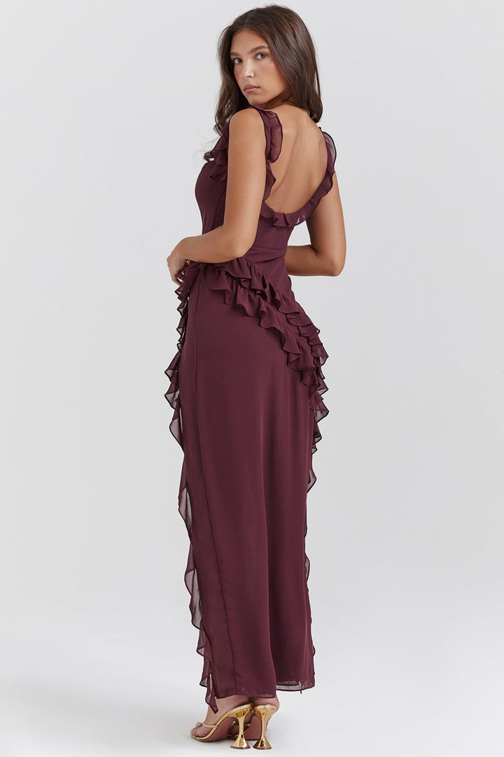 Vestido maxi elegante para mujer, ideal para fiesta y eventos de noche de verano.