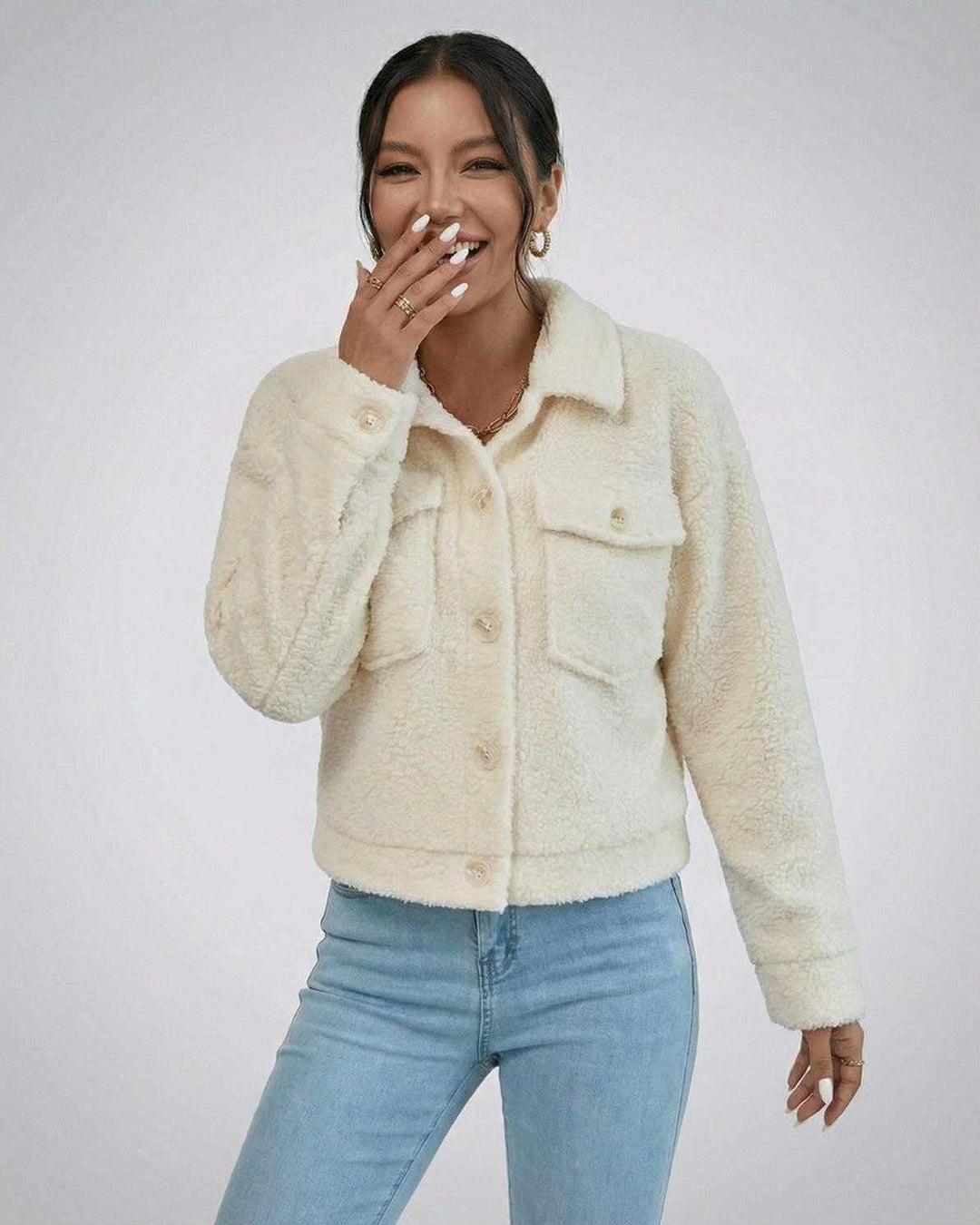 Abrigo de invierno blanco Aspen para mujer, calidez superior y estilo de moda. Chaqueta casual y elegante.