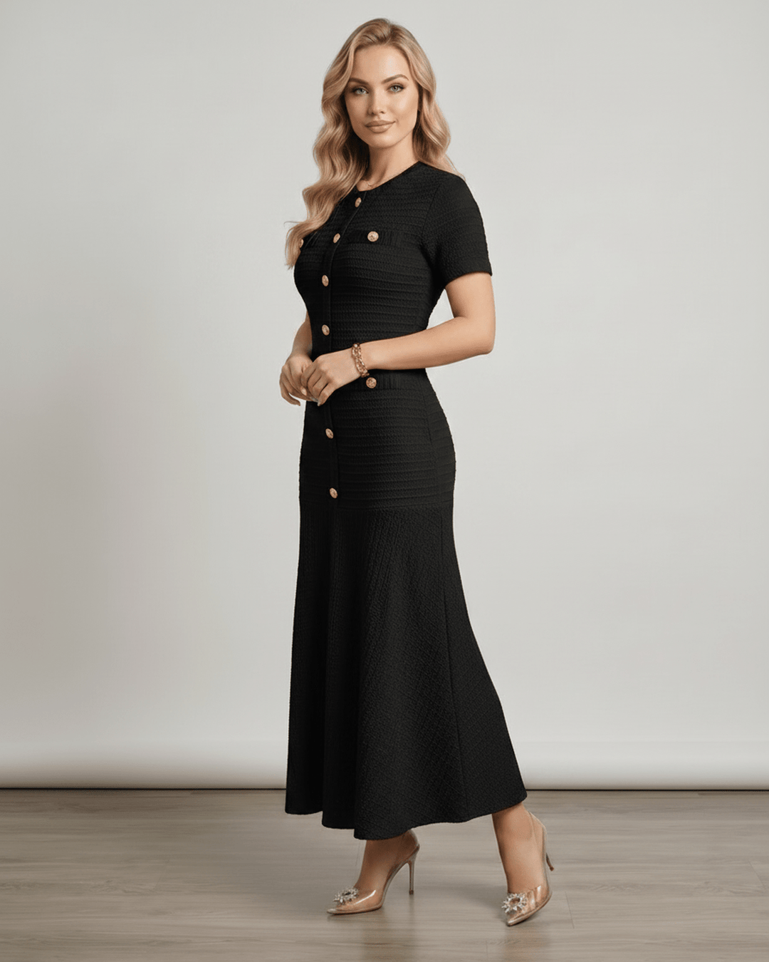 Moda femenina: vestido maxi con silueta en A, elegante y cómodo para el día a día.