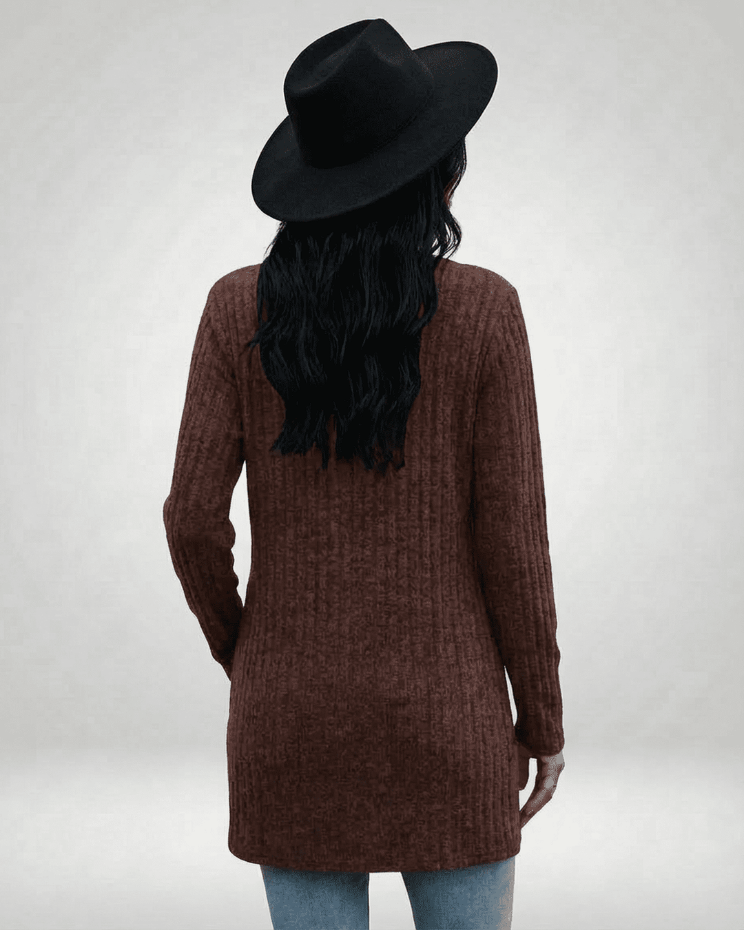 Cárdigan largo Cairo de punto para mujer. Prenda versátil y cómoda, perfecta para la moda de otoño.