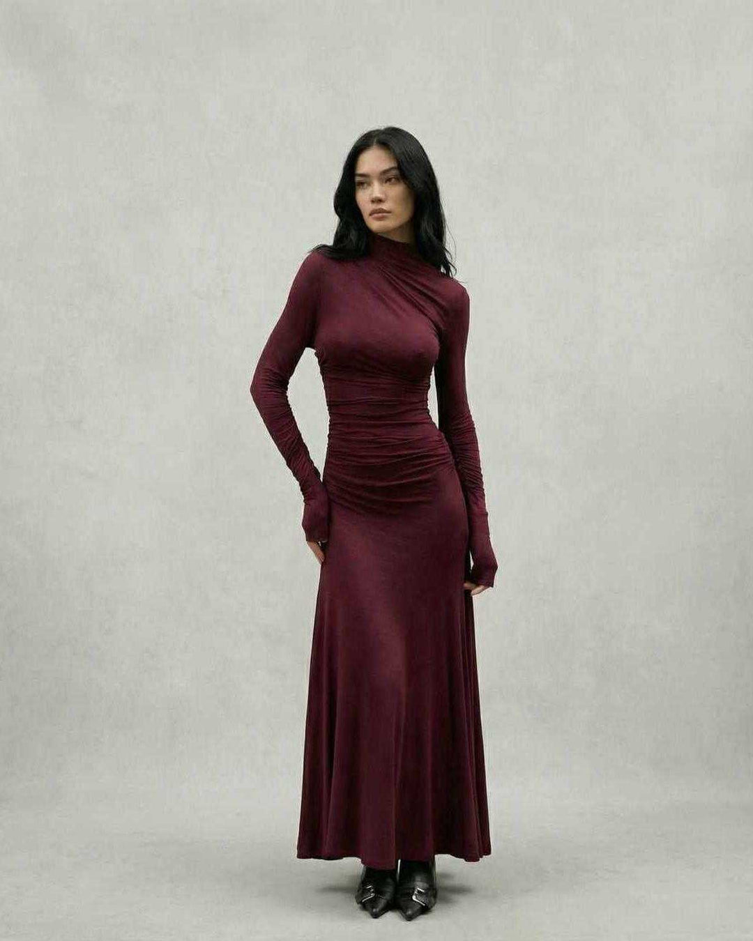 Vestido maxi celeste cómodo y duradero para mujer, de moda y versátil para cualquier ocasión.
