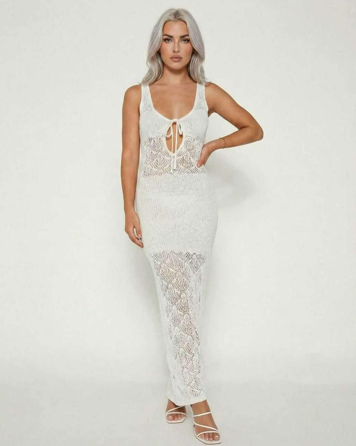 Vestido maxi celeste elegante para mujer, perfecto para verano y celebraciones, estilo fluido y largo.