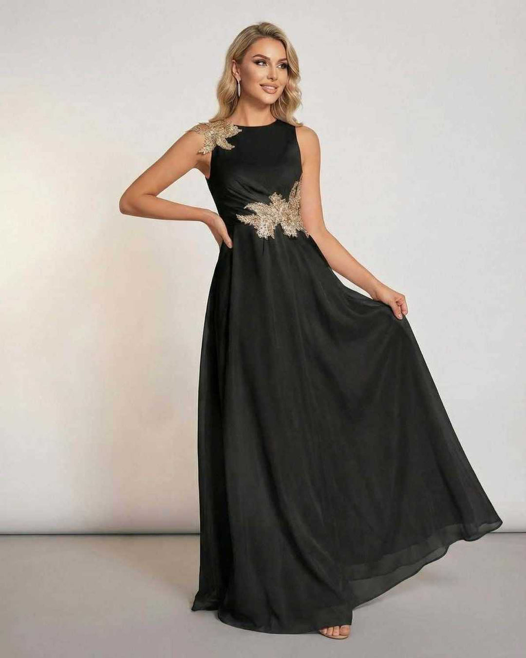 Vestido blanco maxi elegante y atemporal, ideal para mujer en eventos de noche o bodas.
