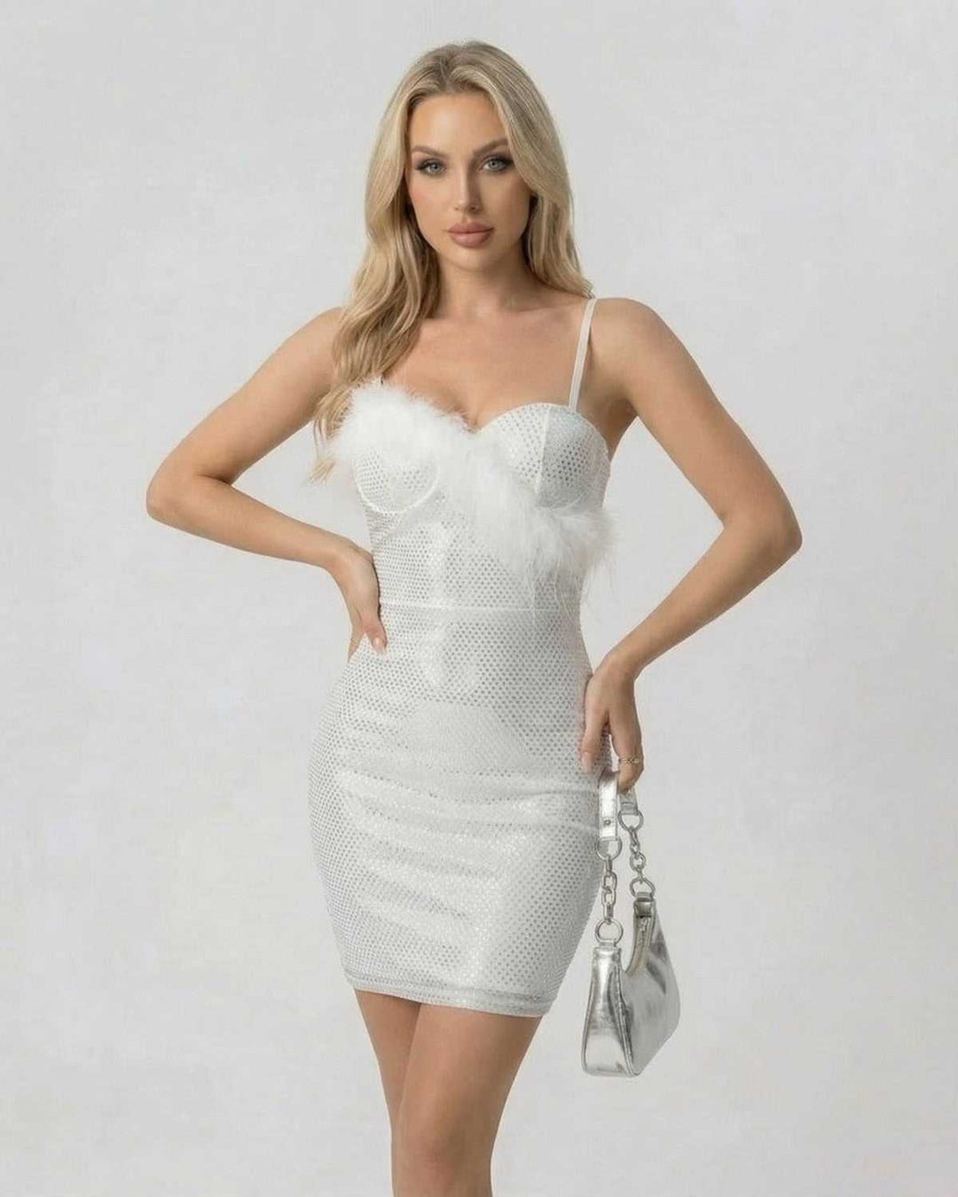 Vestido mini de lentejuelas bodycon, con brillo moderno. Vestido de noche para mujer, perfecto para destacar.