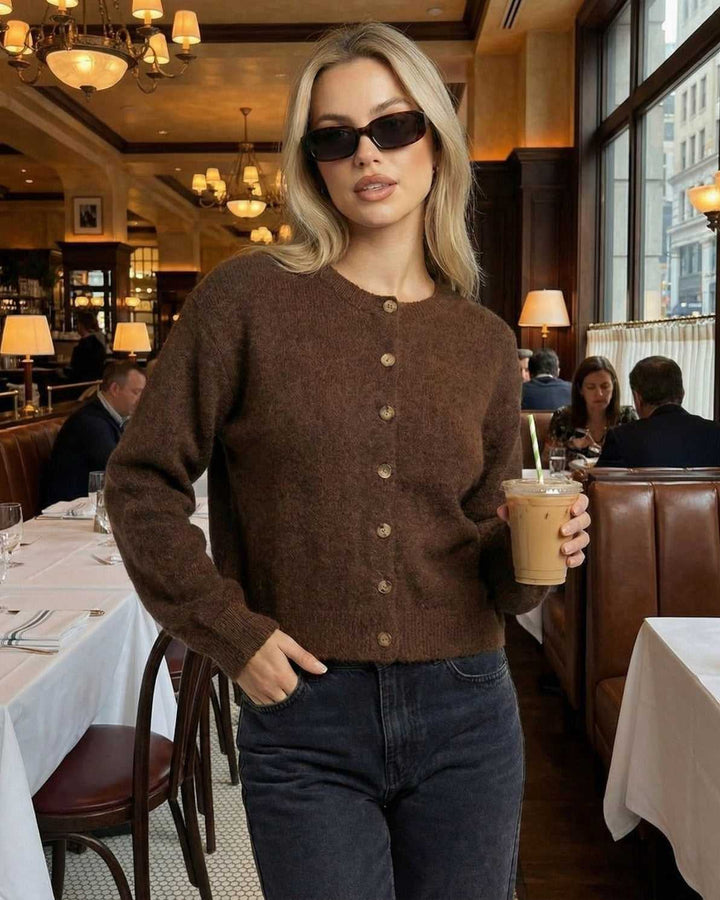 Cárdigan de punto para mujer, moda versátil y cómoda para un estilo casual elegante y de capas.