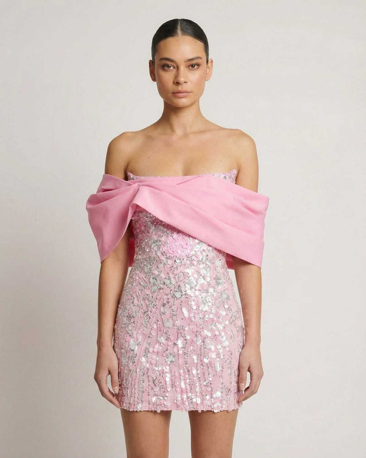 Vestido mini de lentejuelas brillantes para mujer, un estilo glamuroso y de moda para tu fiesta.