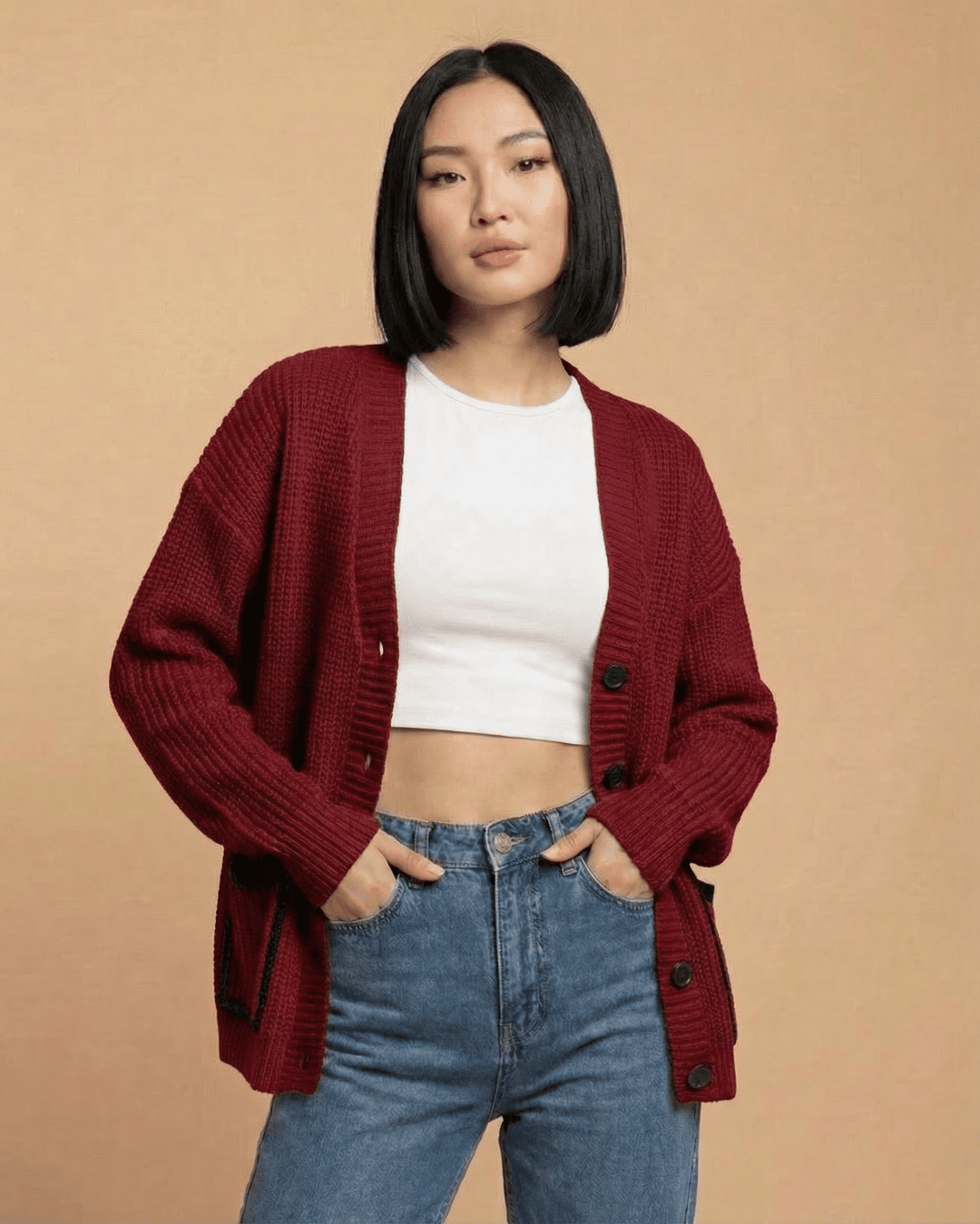 Cárdigan Merano para mujer, muy confortable y versátil para cualquier temporada, perfecto como ropa de abrigo.