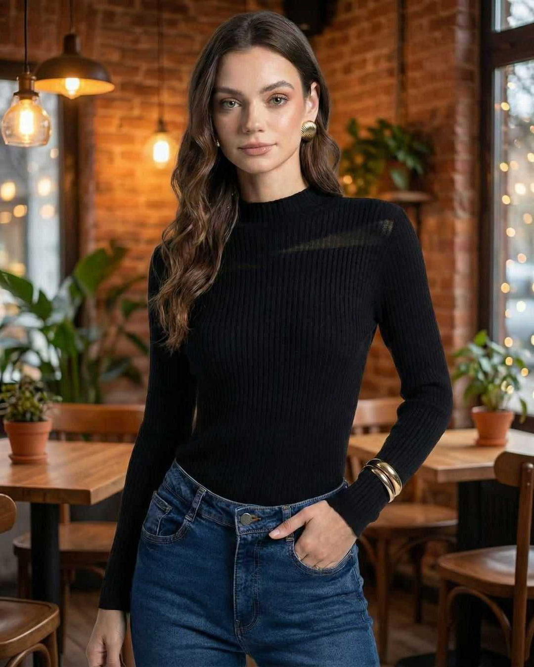Pullover de mujer Milano, ligero y transparente, con manga larga, ideal para un estilo elegante de otoño invierno.
