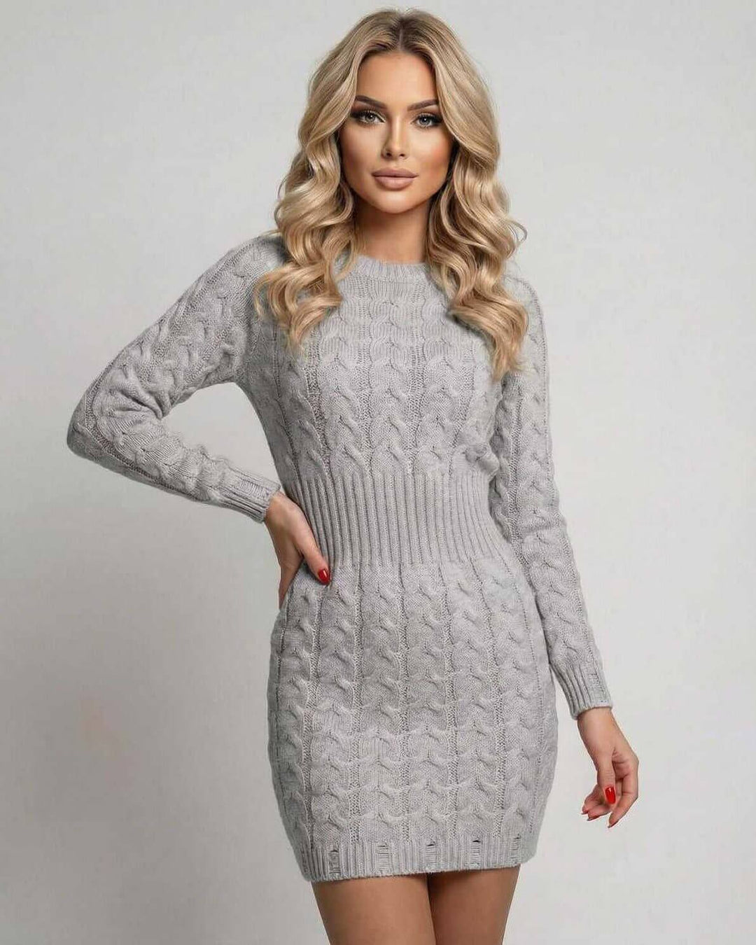 Vestido mini ajustado elegante para mujer, ideal otoño/primavera. Escote O y mangas largas, estilo casual chic.