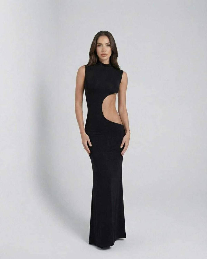 Vestido de noche sin mangas para mujer, modelo Vega. Vestido maxi blanco elegante perfecto para fiestas.