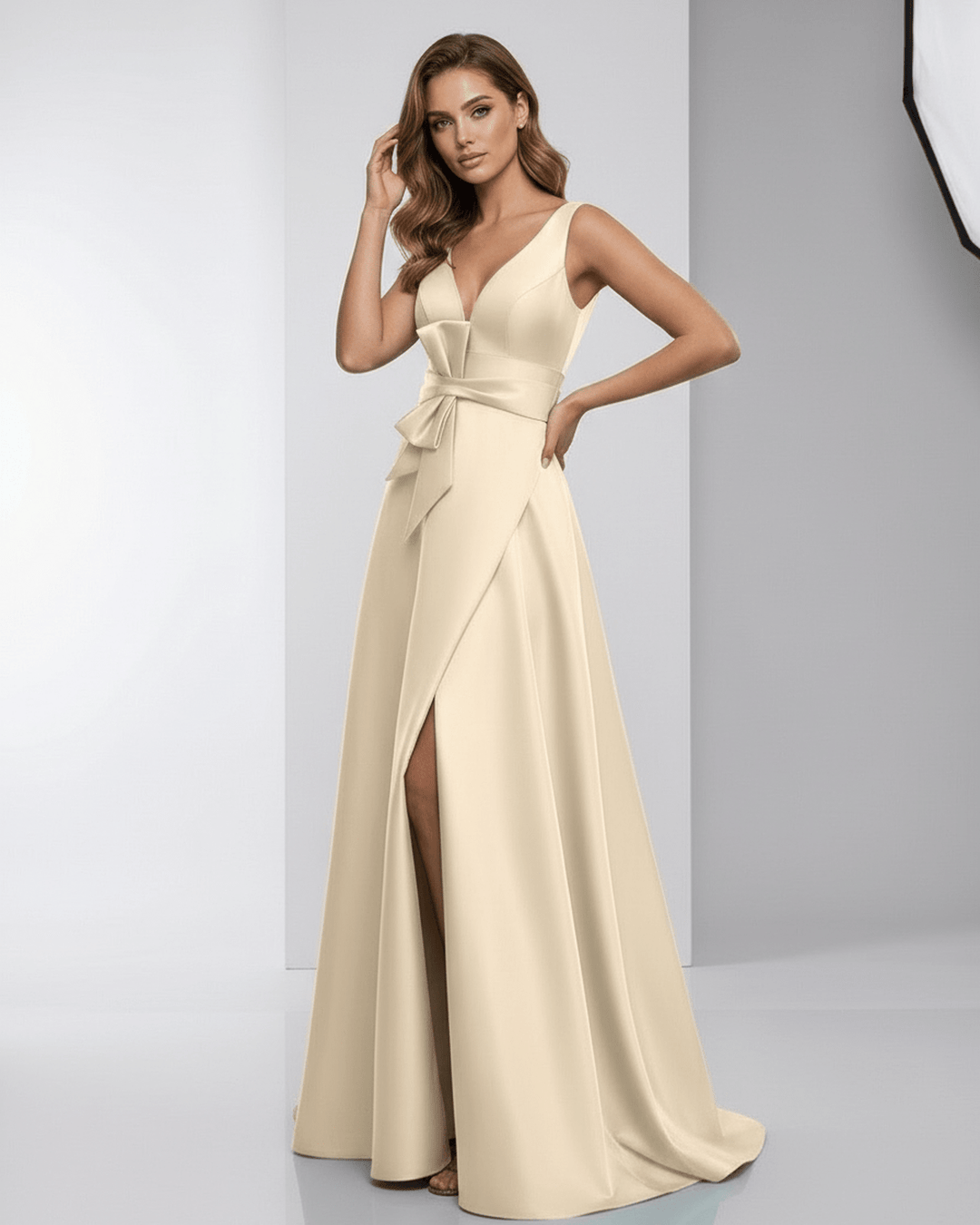 Elegante vestido maxi burdeos para mujer, diseño sin mangas y corte A para eventos formales.